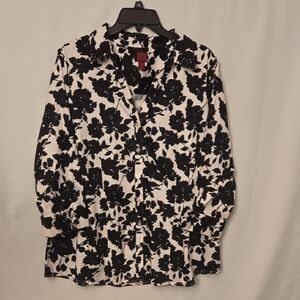 212 Collection Monochrome Floral Blouse